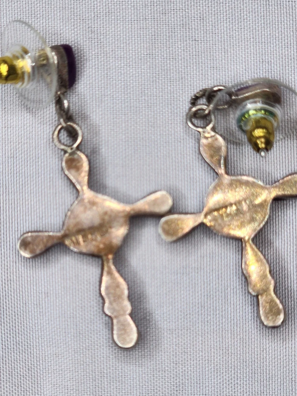 Vintage Zuni Style Cross Earrings